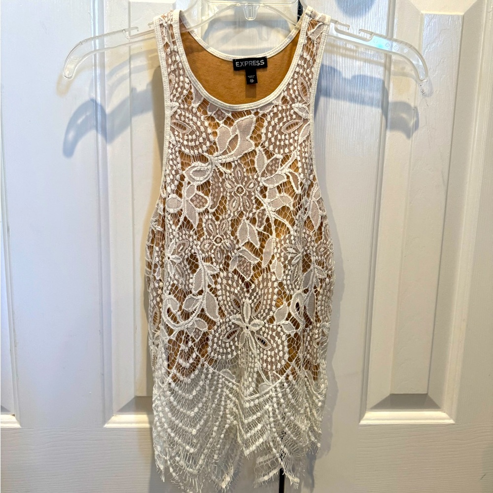 Express White Lace Tank - Size XS